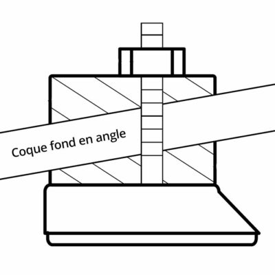 Sonde traversante sur coque à fond en angle