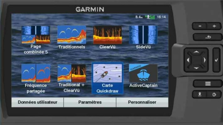 Option QuickDraw Contour sur sondeur garmin