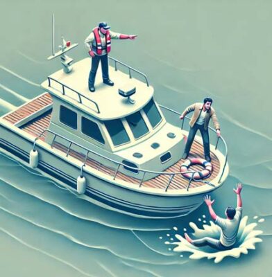 que faire en cas d'homme a la mer