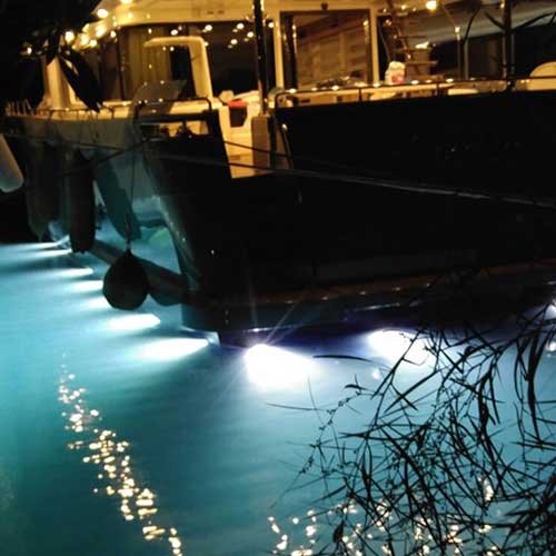 Lot De 4 Lampes LED Bleues Sous-Marines Pour Bateau - Lumière Marine Ponton