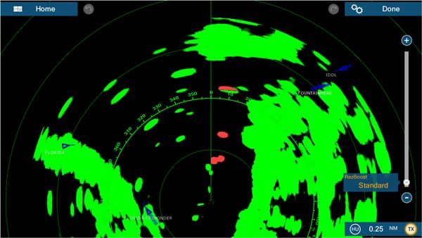 vue radar bateau