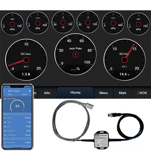 Interface nmea2000 et connexion bluetooth du contrôleur de batterie BM100