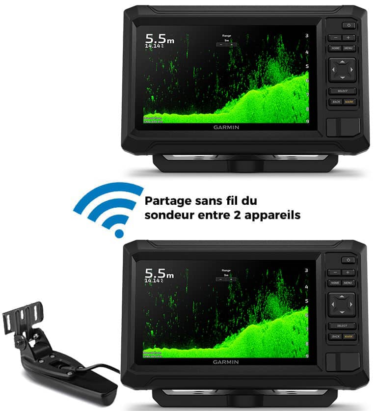 Partage wifi vue sondeur echomap UHD2 72cv