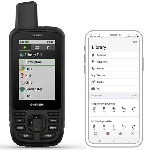 Applications mobiles synchronisation et planification du Gps portable Garmin GPSMAP 67