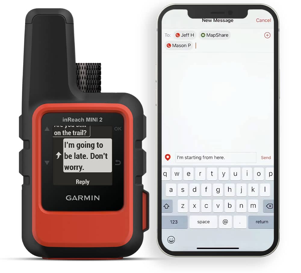 Garmin inreach mini 2 communication sms mail sos