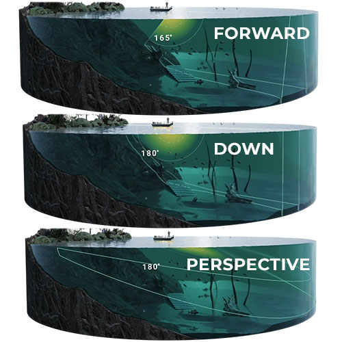 Modes Forward Down Perspective Garmin LiveScope 2 LVS44