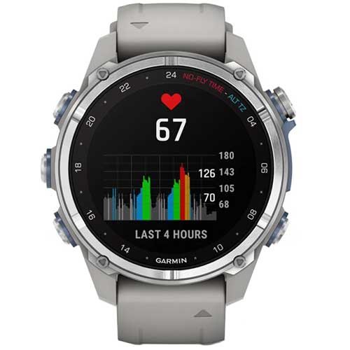 Fonctions multisport, forme et santé de la montre de plongée connectée GPS Descent Mk3 Garmin