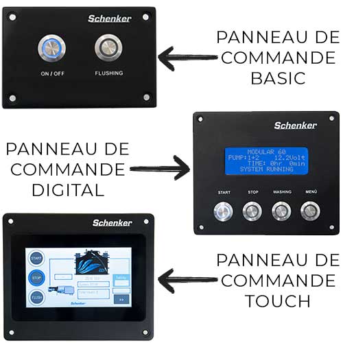 Panneau de commande Basic, Digital ou Touch dessalinisateur Schenker Zen 30 L/h