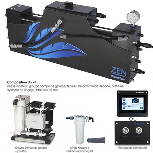 Kit complet du dessalinisateur avec 2 panneaux de comande Schenker Zen 100 L/h