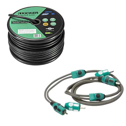 Câblage RCA marin 1 m et câble haut parleur 5 m