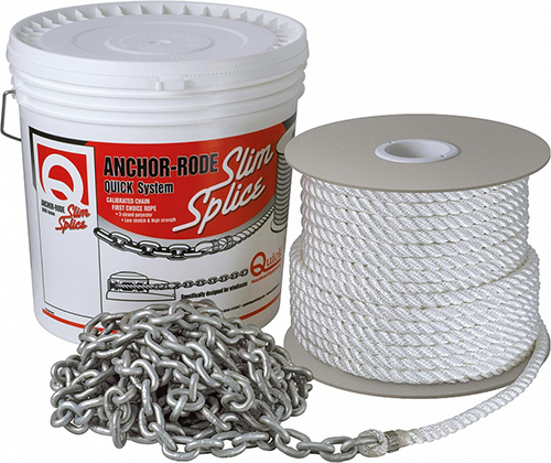 Ligne de mouillage mixte Quick avec chaine et cordage