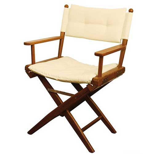 Chaise réalisateur teck crème deluxe