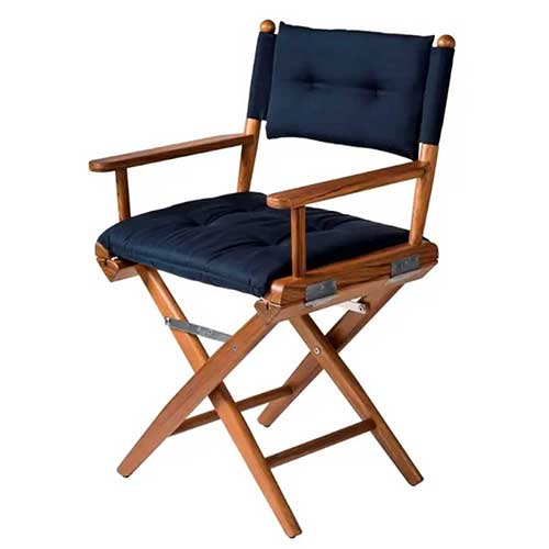 Chaise réalisateur teck bleu marine deluxe