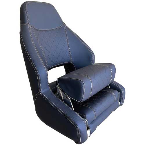 Siège anatomique rembourré avec flip up H52 bleu foncé