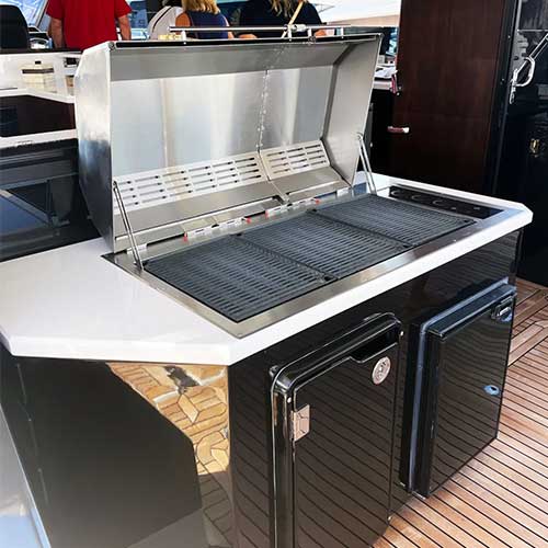 Construction marine avec double couvercle du babrbecue électrique pour bateau Kenyon Big American