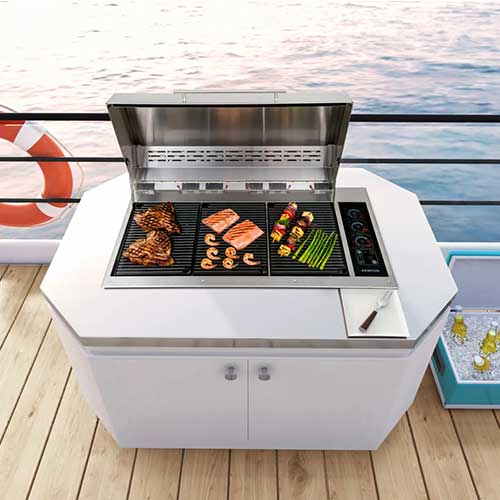 Modes de cuisson indépendants du barbecue électrique encastrable Kenyon Big American