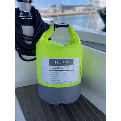 Sac étanche grab bag de survie 4Water avec radeau hauturier en sac