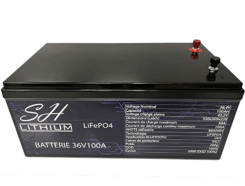 batterie lithium LifeP04 36V 100A SH LITHIUM