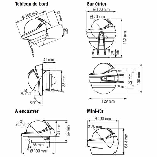 Compas Plastimo Offshore 75 - plan de montage