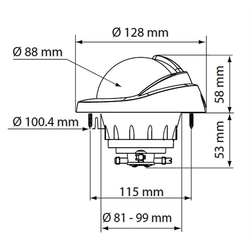 Plastimo Offshore 95 encastrable - dimensions