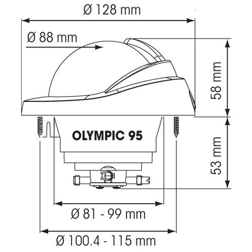 Compas Plastimo Olympic 95 - dimensions