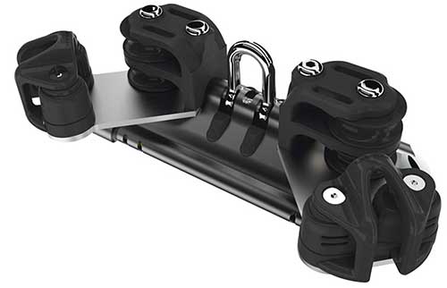 Chariot Lewmar NTR T1 avec manille, 4 réas de contrôle et taquet