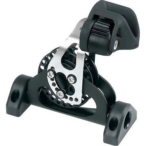 Poulie de renvoi pivotante a cliquet avec taquet Lewmar 60 mm