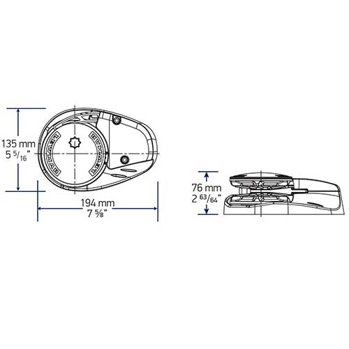 Plan d'encombrement guindeau CPX0 Lewmar